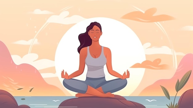 Ilustración de yoga