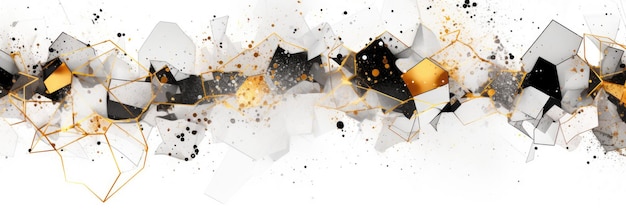 Ilustraciones abstractas en acuarela mezcladas con formas geométricas animadas para el fondo de la imagen generativa de IA del banner de las redes sociales