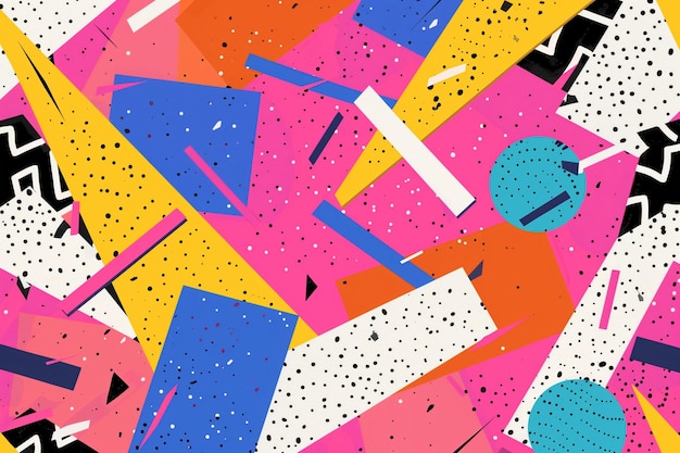 Ilustraciones abstractas en color de los años 90