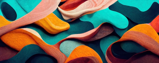 Ilustraciones abstractas en forma de capas y trazos de pintura multicolor