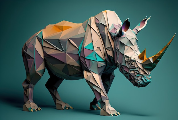 Ilustraciones de animales hechas con papel origami y polígonos