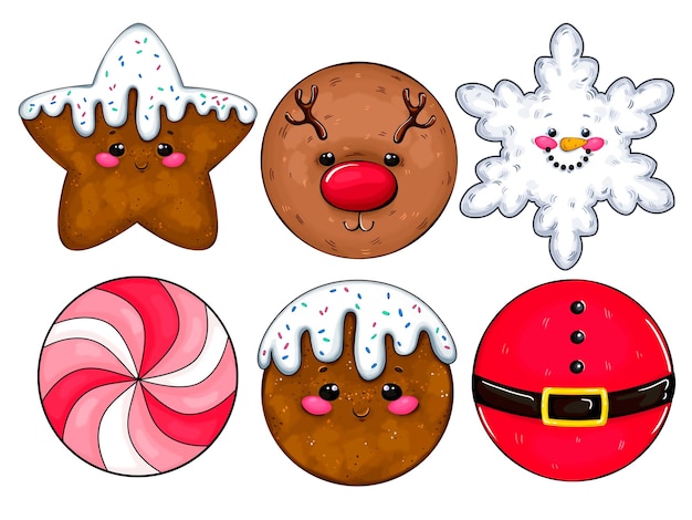 Ilustraciones de Año Nuevo y Navidad para la decoración.