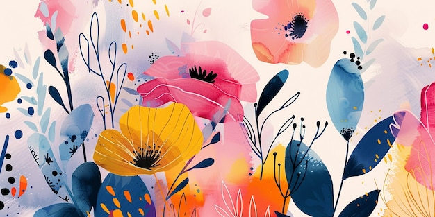 Ilustraciones caprichosas Arte de pared para paredes blancas