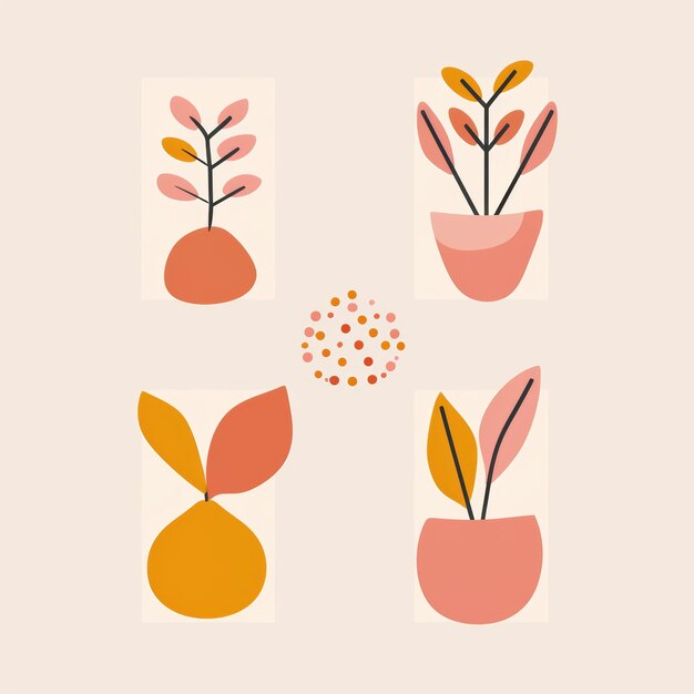 Foto ilustraciones caprichosas de plantas de limón rosa para la inspiración de la decoración del hogar ia generativa