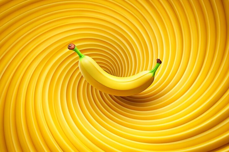 Foto ilustraciones creativas en 3d de la hélice de los plátanos