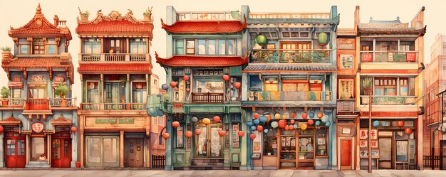 ilustraciones de edificios famosos chinos