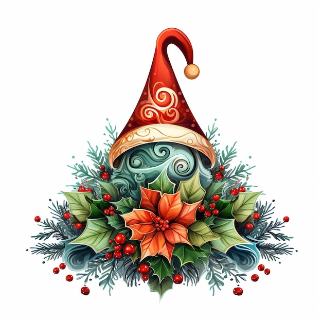 Ilustraciones festivas y alegres con temas navideños Símbolos comunes de la Navidad