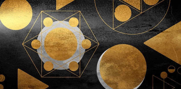 Ilustraciones de geometría abstracta elemento de oro textura arte moderno moda fondo de la pared