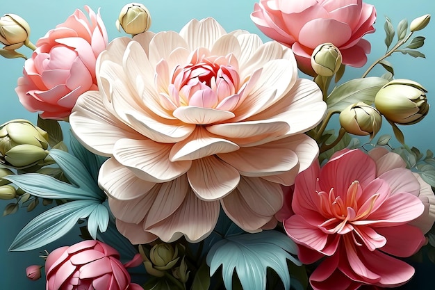 Ilustraciones hiperrealistas de plantas Imagen floral