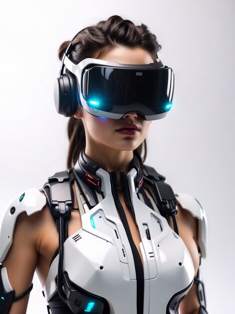 Foto ilustraciones de humanos que usan la realidad virtual sienten el futuro 20