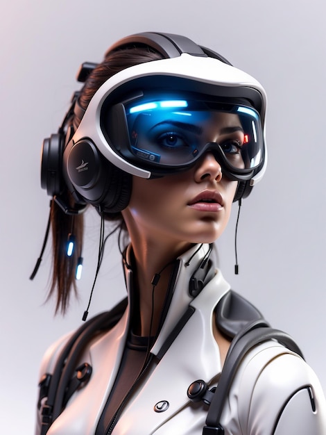 Foto ilustraciones de humanos que usan la realidad virtual sienten el futuro 29