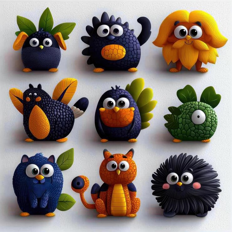 Foto ilustraciones lúdicas al estilo de dibujos animados de animales involucrados en actividades divertidas clipart de alta calidad arte infantil alegre y caprichoso