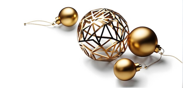 Foto ilustraciones modernas y minimalistas de adornos navideños decoraciones bolas