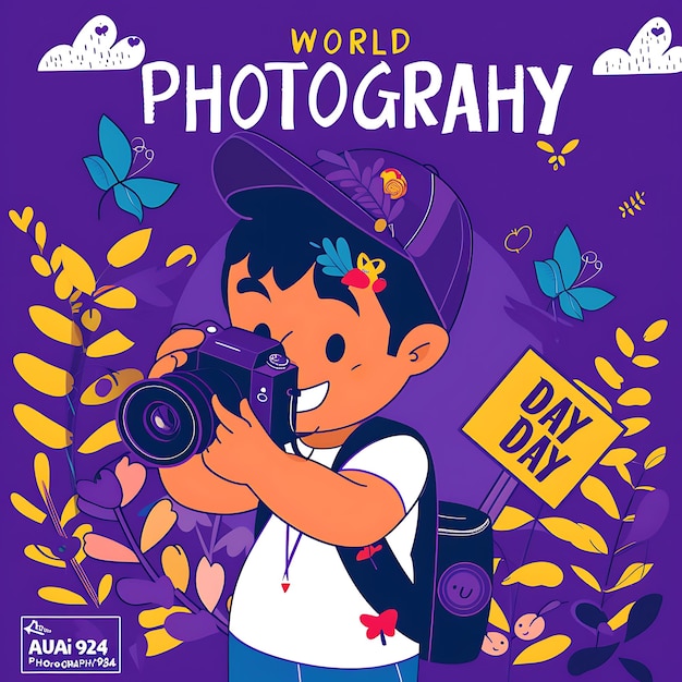 Foto ilustraciones de obras maestras para el día mundial de la fotografía