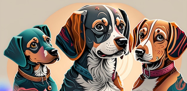 Foto ilustraciones de perros cautivadores día mundial de los animales exploraciones artísticas