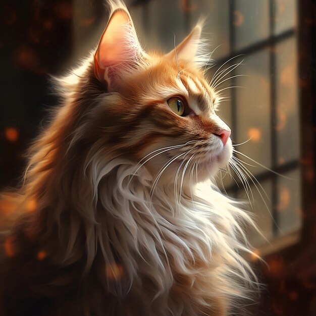 Foto ilustraciones y retratos de majestad felina que celebran al maine coon y otras razas de gatos majestuosos