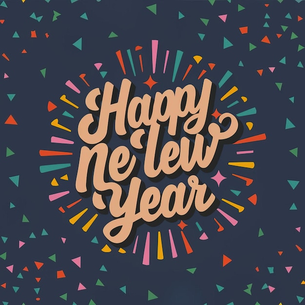 ilustraciones vector feliz año nuevo texto colorido