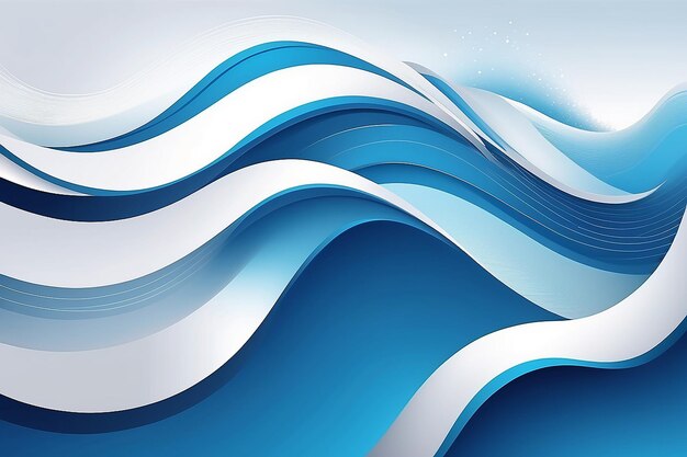Ilustrações abstratas de fundo de onda azul e branca para modelos Parceiros
