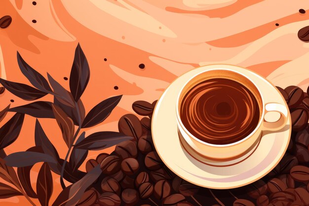 Ilustrações café plano mocca fundo ia geradora