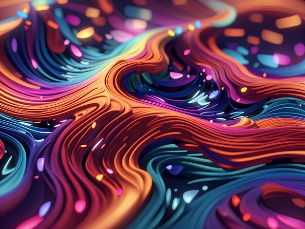 Ilustrações coloridas de papel de parede de fundo curvo e abstrato