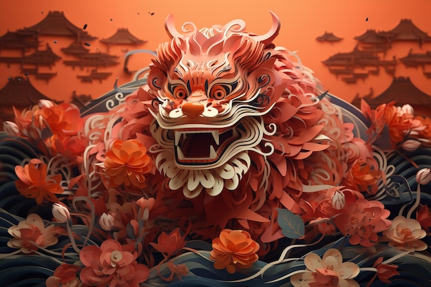 Ilustrações da arte e artesanato do Ano Novo Chinês 00332 02