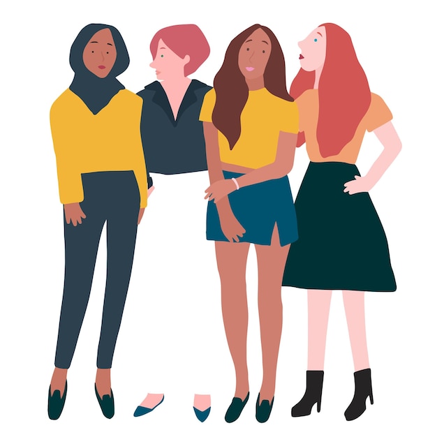 Ilustrações de adesivos png do grupo feminino com fundo transparente