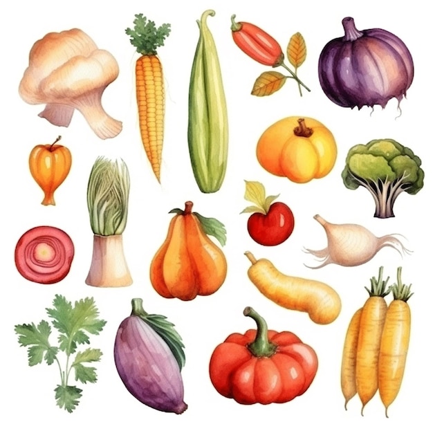 Foto ilustrações de clip art conjunto de vegetais