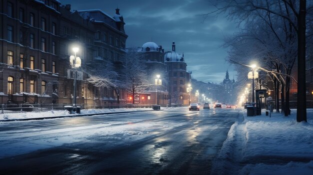 Ilustrações de fundo da cidade noturna de inverno