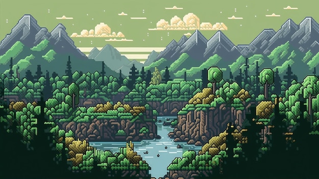 Foto ilustrações de paisagens em estilos que vão da abstração ao impressionismo e pixel art