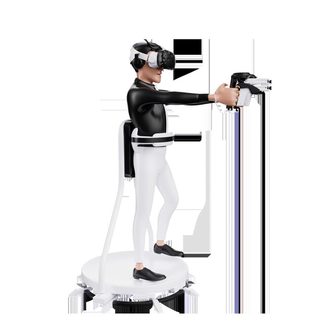 Ilustrações de realidade virtual 3D objetos tecnologia VR
