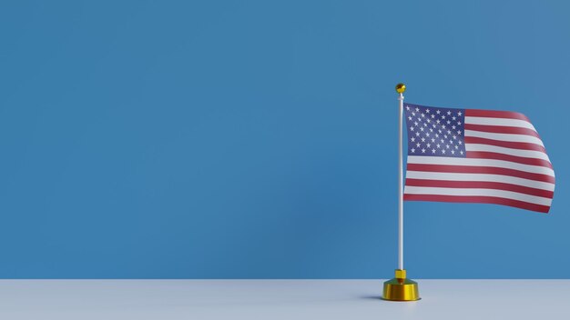Ilustrações em 3d das bandeiras nacionais dos estados unidos da américa