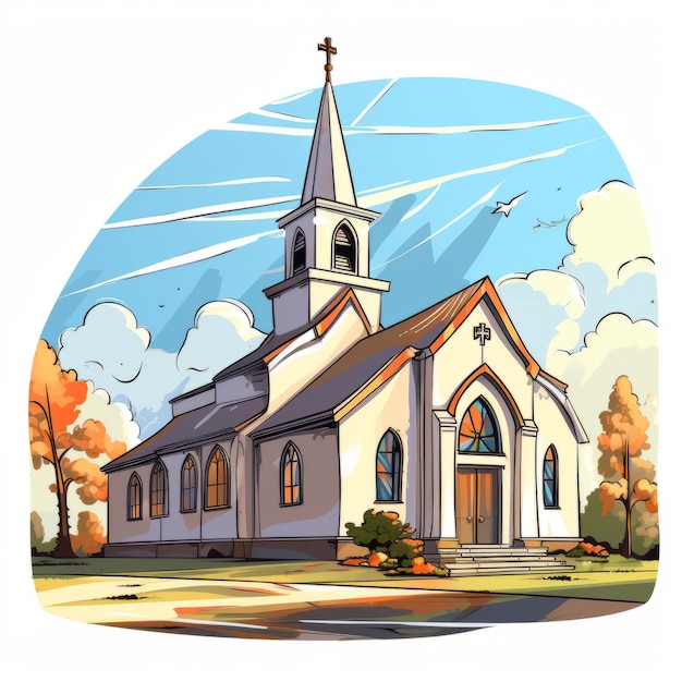 Ilustrações espirituais Clipart vibrante da igreja para crescimento espiritual e adoração