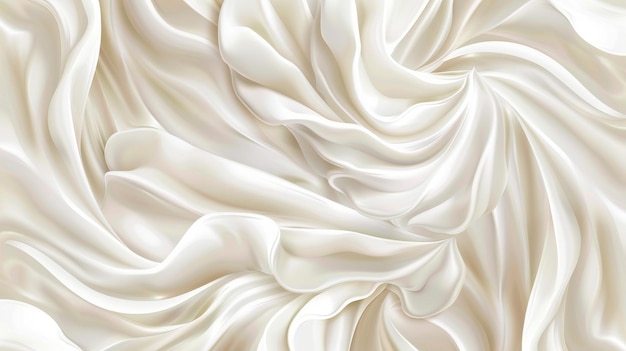 Ilustrações isoladas de bordas de creme batido em 3D Buttercream swirl espuma de leite de baunilha branca para bordas de bolo e giros cremosos doces para decoração de doces