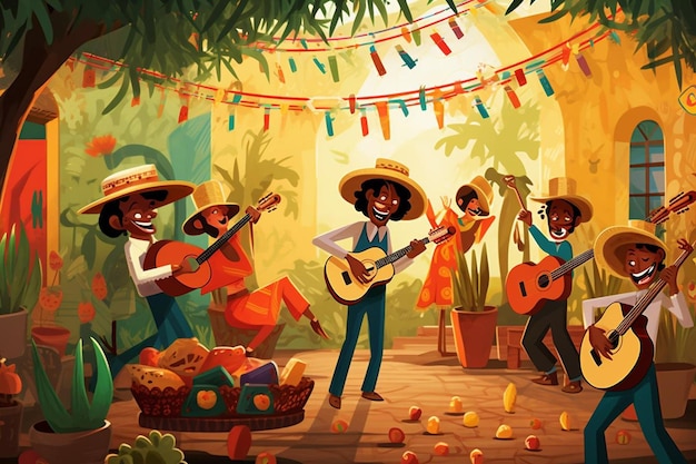 Foto ilustrações para a festa do cinco de mayo