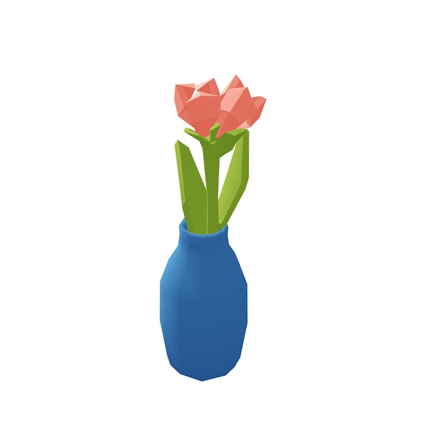 Ilustrações vetoriais de renderização 3d de flores