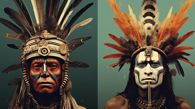 Ilustrações vetoriais Líderes tribais de todo o mundo Fotografia premiada