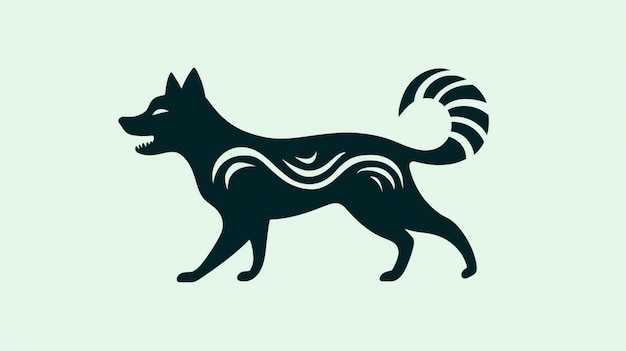 Ilustrador de modelo de vetor de silhueta de animal de cachorro banco de imagens de arte gerada por Ai