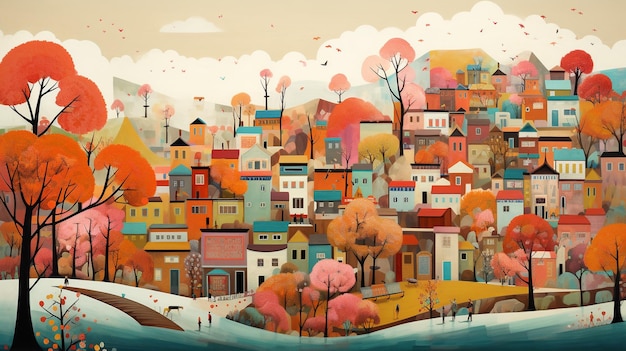 Ilustrando uma cidade cheia de cores