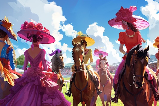 Foto ilustrar a pompa de um britânico royal ascot generativo ai