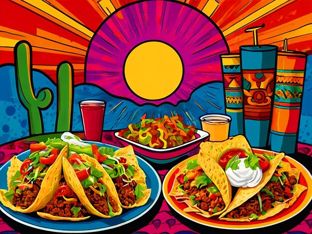 Foto ilustrar una deliciosa obra maestra que muestra un plato de cocina mexicana con un enfoque en tacos y