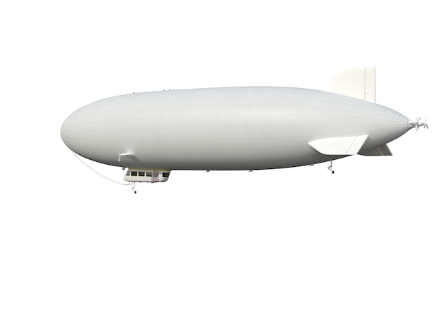 Ilustrar de un dirigible, aislado, fondo blanco.