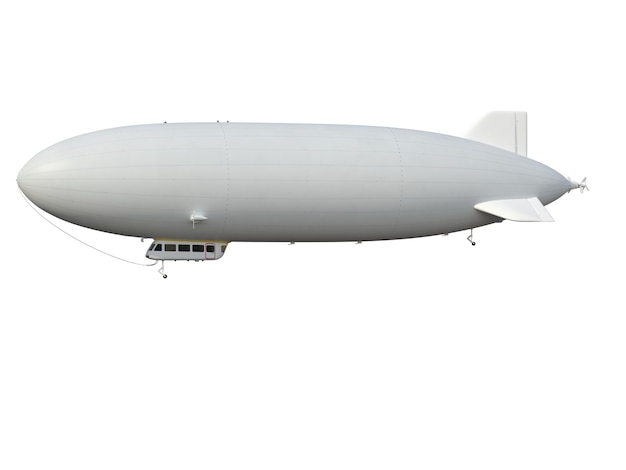 Ilustrar de un dirigible, aislado, fondo blanco.