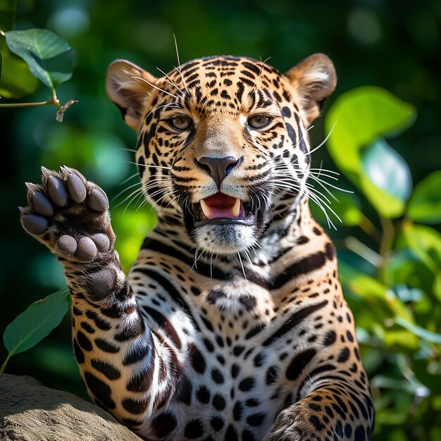 Foto ilustrar un jaguar jovial alegre