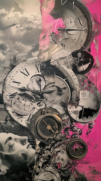 Foto ilustrar una máquina de viaje en el tiempo de alta calidad con la interpretación artística de un reloj