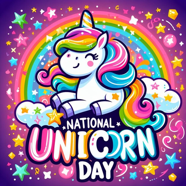 Foto ilustrar o vector national unicorn day post para as mídias sociais