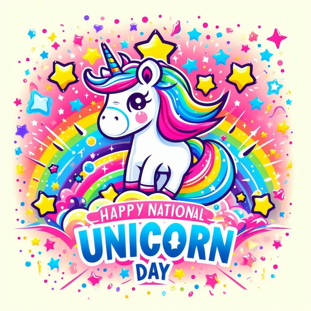 Foto ilustrar el post del día nacional del unicornio de vector para las redes sociales