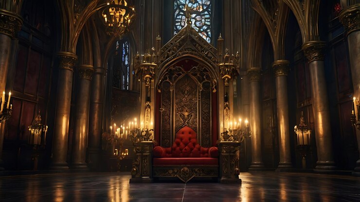 Ilustrar un trono real y majestuoso Ilustración digital de IA