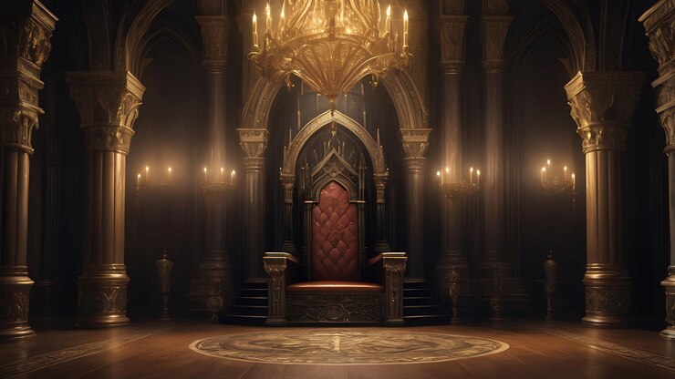 Ilustrar un trono real y majestuoso Ilustración digital de IA