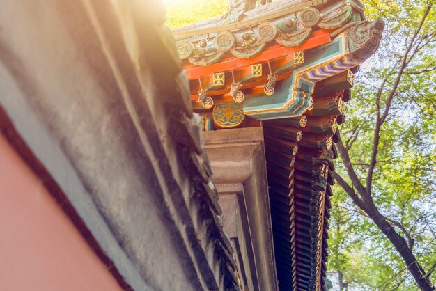 Foto im alten china wurden die palastgebäude teilweise mit traufen gebaut