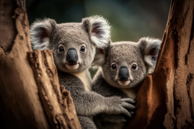 Im Brisbane Nature Reserve sitzen Koalas auf einem Baum